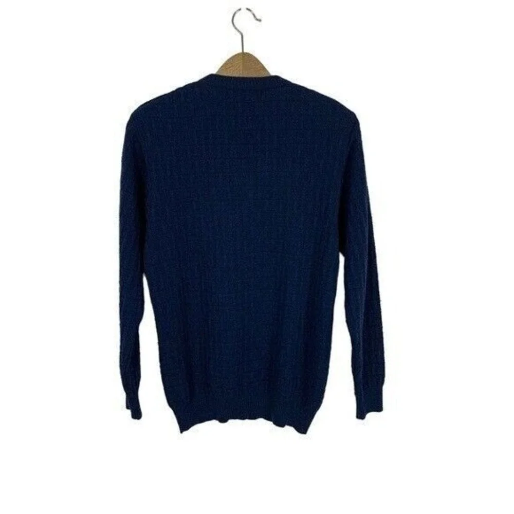 Monte‎ Carlo Mens Sweater 38 Blue Wool Knit Classic Preppy Winter Workwear